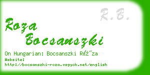 roza bocsanszki business card